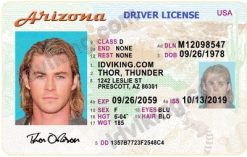 Arizona (AZ) Drivers License- Scannable Fake ID